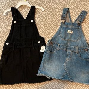 🐛 3T Super Cute Dress Overalls 🐛 Denim & Black